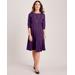Blair Women's Three-Quarter Sleeve Knit Dress - Purple - XL - Womens
