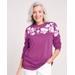 Blair Women's Yoke Print Sweatshirt - Purple - 2XL - Womens