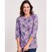 Blair Women's Three-Quarter Sleeve Anytime Tee - Purple - PXL - Petite