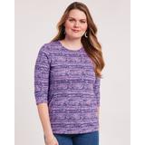 Blair Women's Three-Quarter Sleeve Anytime Tee - Purple - PXL - Petite