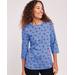 Blair Women's Three-Quarter Sleeve Anytime Tee - Blue - P2XL - Petite