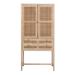 Woven Cane and Wood Cabinet - 33.5"L x 15.7"W x 66.9"H
