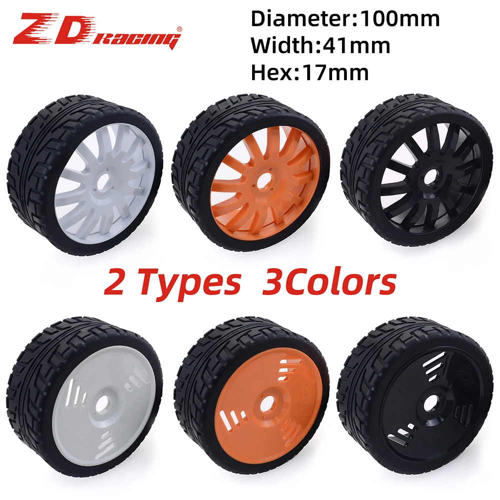 ZD Racing 100 mm Gummireifen Räder 17 mm Sechskant für Redcat HSP HPI Kyosho Hobao Team Losi Carson 1/8 Buggy On-Road RC Auto