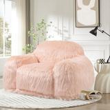 53"W Faux Fur Bean Bag Chairs,Oversized Fluffy Accent Chair,Fuzzy Sofa