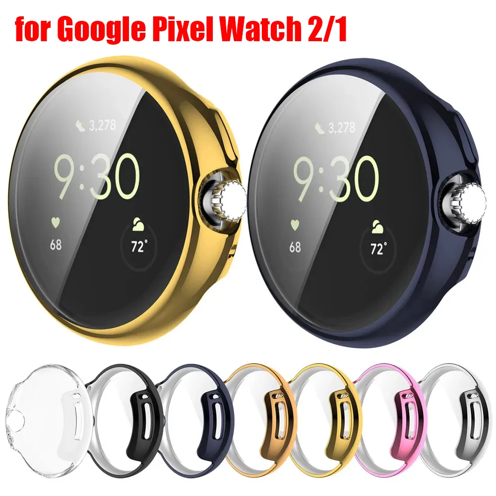 Displayschutzhülle für Google Pixel Watch 2 1, Smartwatch-Hüllen, weiches TPU, vollständige Abdeckung, Stoßstangenschale für Pixel Watch-Zubehör Image