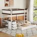 Multifunctional Full-Over-Full Bunk Bed with Twin Size Trundle & Storage, Wooden Bunkbed Frame with Storage for Kids and Adults