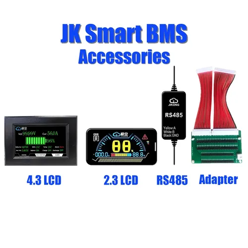Jk bms rs485 schalter intelligentes display lcd intelligentes schutz brett intelligenter balancer 4s