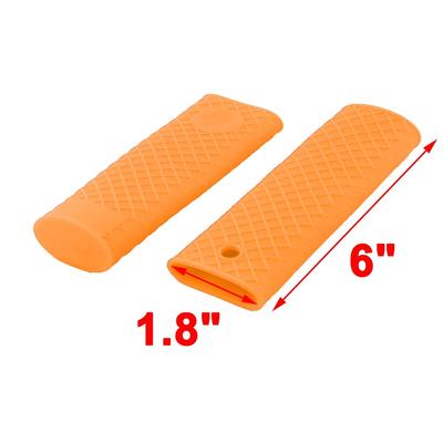 Home Silicone Heat Resistant Pot Pan Stockpot Handle Sleeve Cover 2pcs - Orange