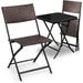 Patio Bistro Dining Furniture Chairs and Round TableGlass