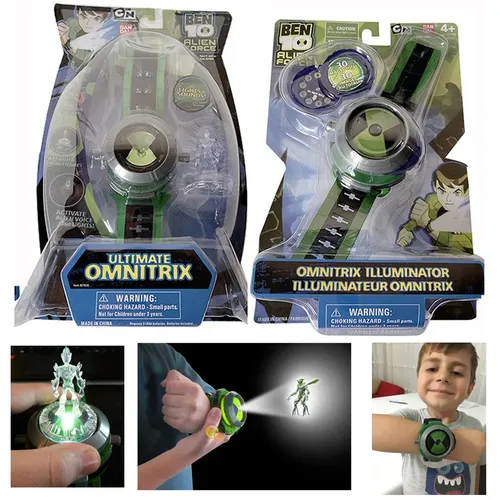 Ben10 Omnitrix Uhr Spielzeug Kinder Uhr Cartoon 3D Projektor Uhr Echtes Anime Figuren PVC Spielzeug