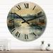 Designart "Summer Lake Landscape Illustration III" Lake Oversized Wood Wall Clock