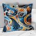 Designart "Blue And Orange Tribal Dreams I" Abstract Printed Throw Pillow