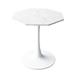 Modern Octagonal Coffee Table with Printed White Marble Table Top,Metal Base