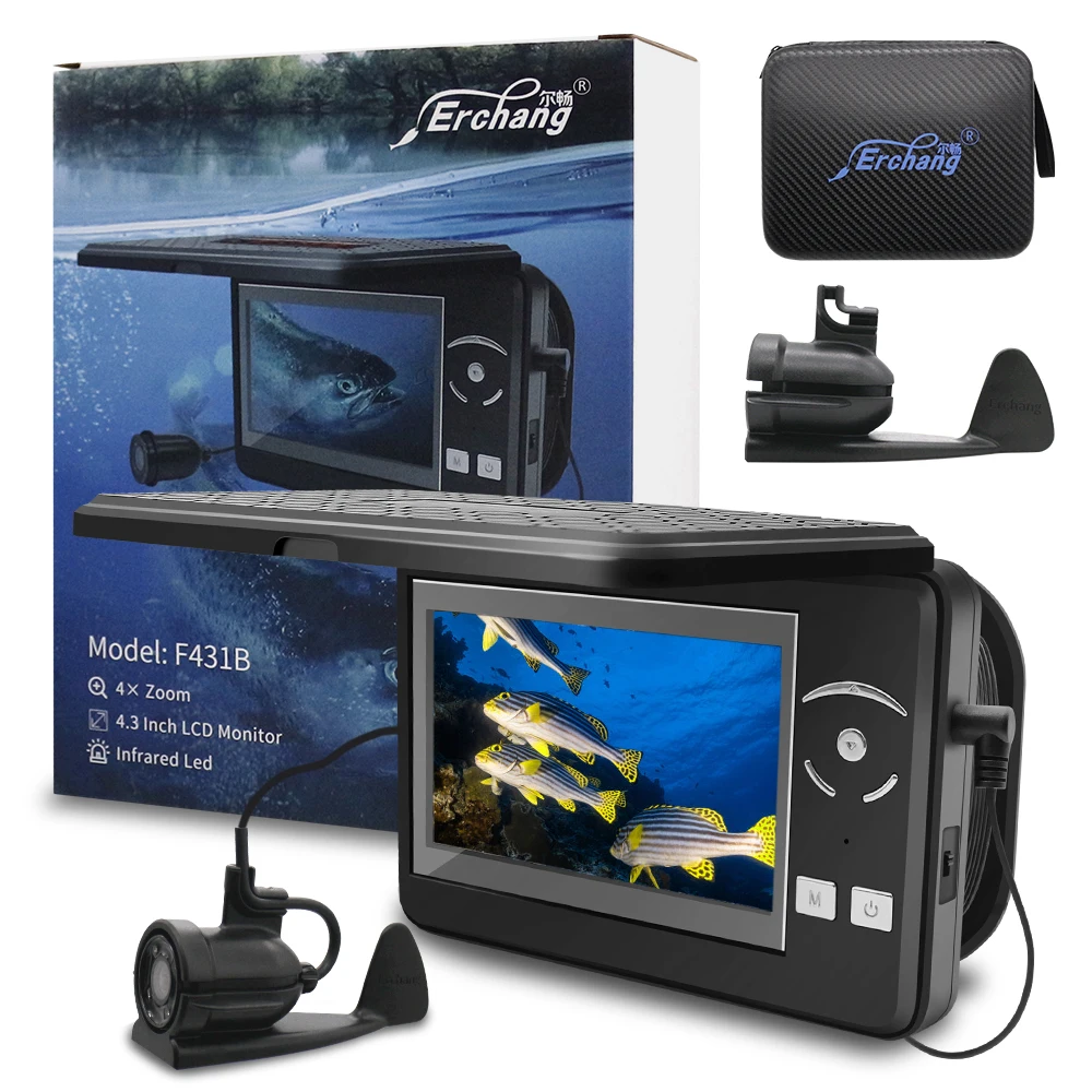 Erchang f431b 4x digitaler Zoom Fisch finder Kamera Unterwasser Angel kamera 4.3 