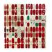 8 Sheets Red Christmas Nail Full Cover Sticker Nail Xmas Series Full Cover Sticker Nail Strips for Winter Nail Strips New Year Nail Decor