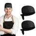 4 Pcs Pirate Chef Hat Skull Caps Fasinationors Hats for Women Mens Black Hibachi Miss