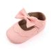 Baywell Baby Girls Mary Jane Flats with Bowknot - Soft Sole Non-Slip PU Leather Baby Shoes Princess Wedding Dress Shoes Pink 0-18M