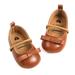 Bowknot Leather Shoes for Baby Girl Soft Sole Non-Slip Princess Wedding Dress Shoes Toddler Crib Shoes (Brown)