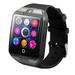 Q18 Smart Wrist Watch USB Charging Smartwatch Phone with Camera TF/SIM Slot GSM Anti-lost for Android (Black)