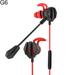 Biplut Earphone Dynamic Noise Reduction In-ear Heavy Bass Earpiece for Game (Red G6)