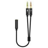 Huanledash Headphone Splitter 2 in 1 High Fidelity Lossless Nylon-Braided Dual 3.5mm Male Microphone Audio to 3.5mm Female Adapter Cable Computer Accessories