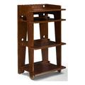 Pemberly Row Modern Wood Turntable Stand with Shelves in Mahogany