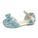 Fattazi Girls Sandals Rhinestones Sequins Closed Toe Shoes Princess Shoes Bow Wedding Dress Shoes