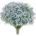 POWKOL Babys Breath Artificial Flowers 15 Pcs Fake White Baby Breath Flowers Artificial Bulk Real Touch Faux Babies Breath Flowers for Wedding Floral Bouquets Party Decor (Blue)