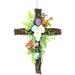 Cross Wreath 12inch Artificial Plant Easter Cross Wreaths with Easter Egg Front Door Hanging Garland Grave Decorative Garlands for Home Door Wall