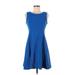 Just... Taylor Casual Dress - A-Line: Blue Solid Dresses - Women's Size 4