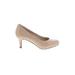 Rockport Heels: Pumps Stiletto Minimalist Tan Print Shoes - Women's Size 5 1/2 - Almond Toe