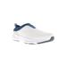 Women's Stability Slip-On Sneaker by Propet in White Navy (Size 6 1/2 2E)