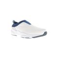 Wide Width Women's Stability Slip-On Sneaker by Propet in White Navy (Size 9 1/2 W)