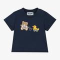 Moschino Baby Navy Blue Cotton Teddy Bear T-Shirt