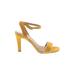 Etienne Aigner Heels: Yellow Solid Shoes - Women's Size 9 - Open Toe