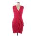 Bailey 44 Casual Dress - Mini Plunge Sleeveless: Red Print Dresses - Women's Size Medium