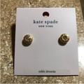 Kate Spade Jewelry | Kate Spade New York Bezel Zirconia Hammered Gold Round Studs Earrings | Color: Gold | Size: Os