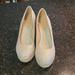 J. Crew Shoes | J. Crew Beige Gold Shimmer Wedge Espadrilles | Color: Gold | Size: 8.5