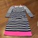 Lilly Pulitzer Dresses | Lilly Pulitzer Blue Pink Striped Print Back Zip Dress Womens Size Xs Extra Small | Color: Blue/Pink | Size: Xs