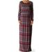 Anthropologie Dresses | Anthropologie Magenta Gray Striped Long Sleeve Knit Maxi Dress | Color: Gray/Pink | Size: M