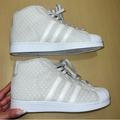 Adidas Shoes | Adidas Mens 8 Pro Model Weave Grey White Leather High Top Sneakers | Color: Gray/White | Size: 8