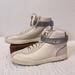 Coach Shoes | Coach Sheep Nappa Suede High Top Sneakers White Metallic Silver C213 Size 7.5 | Color: Silver/White | Size: 7.5