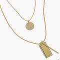 J. Crew Jewelry | J.Crew Pav Charms Layered Necklace Length: 18" And 24" Gold Rhinestones | Color: Gold | Size: Os