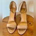 J. Crew Shoes | J. Crew Nude Suede Strappy Chunky Heel Sandals G1786- Size 6.5 | Color: Tan | Size: 6.5