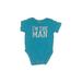 The Children's Place Short Sleeve Onesie: Teal Print Bottoms - Size 6-9 Month