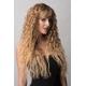 Long brown crimped wig, brown and blonde dip dye (ombre): Tiggy