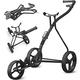 Golf Trolley TGU - 3 Wheels Push-Pull Golf Cart, Charcoal Black (OG03140)
