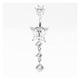 HOMIRY 925 Sterling Silver Belly Button Ring Heart Cubic Zircon Navel Belly Piercing Jewelry xiaoyu (Color : Bar length 8mm)