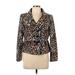 Le Suit Blazer Jacket: Short Gold Leopard Print Jackets & Outerwear - Women's Size 12 Petite