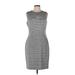Calvin Klein Casual Dress - Sheath Crew Neck Sleeveless: Gray Print Dresses - Women's Size 10